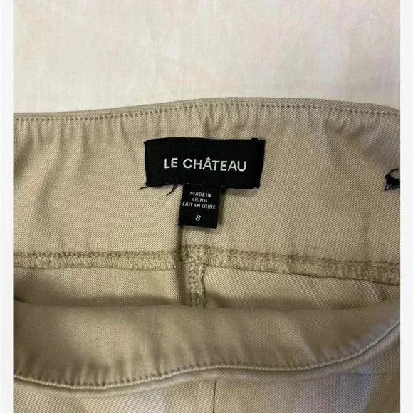 Le Chateau  Pull On Mid Rise Oatmeal Slacks Pants Size 8 - Picture 10 of 11
